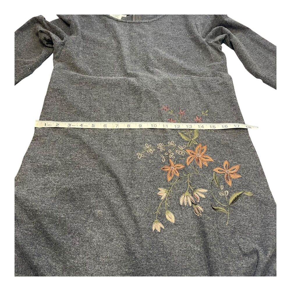 Donna Morgan A-Line Dress Women's 10 Gray Floral Stretch Back Zip Embroidered - Picture 5 of 7